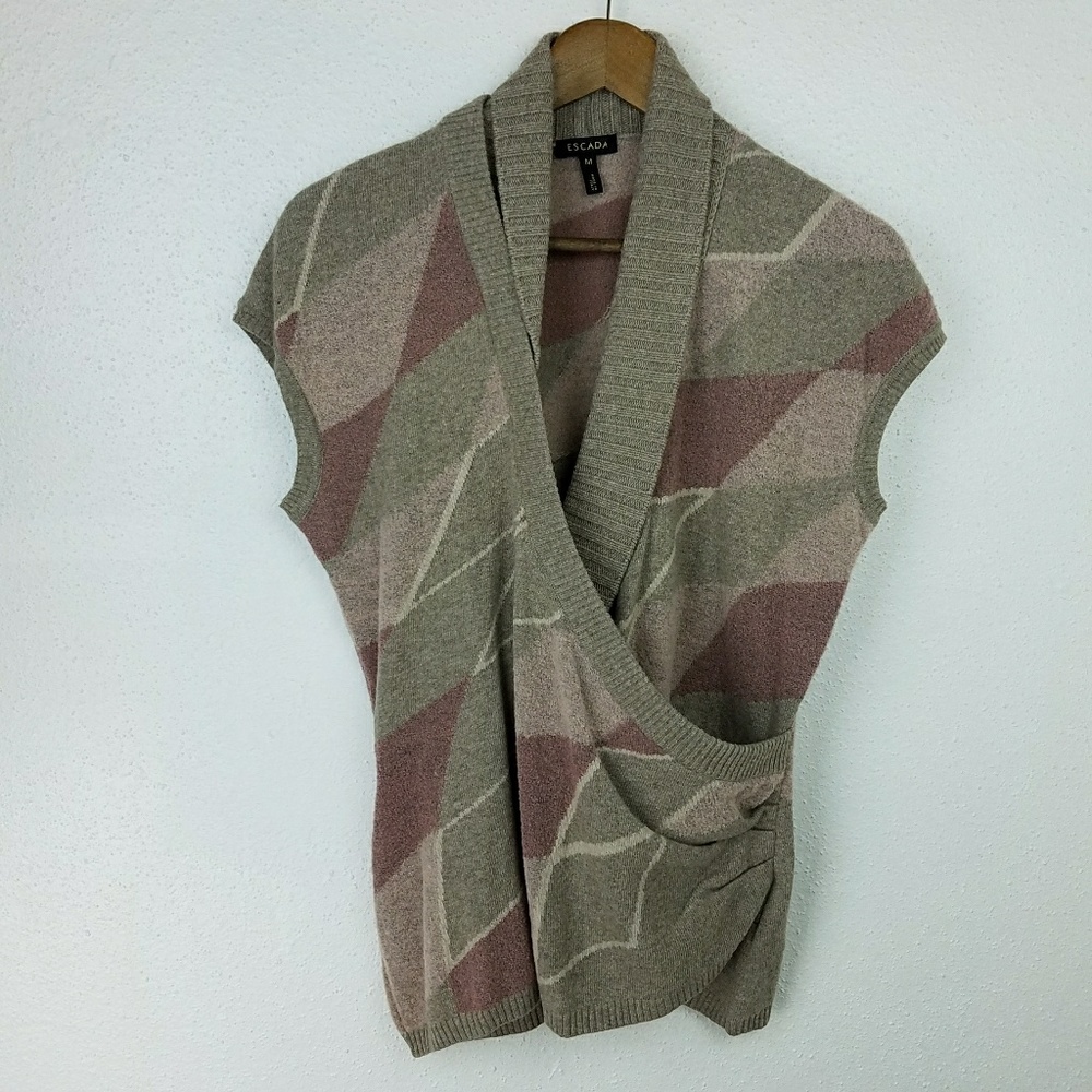 Escada Asymmetrical Wrap sweater Size M